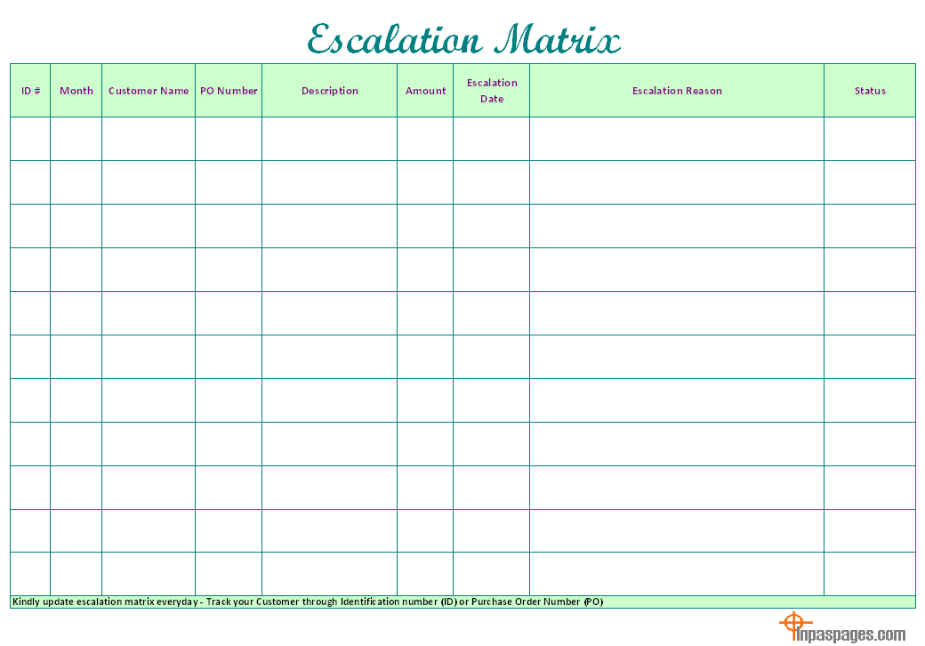 Excel Matrix Template Free from www.inpaspages.com