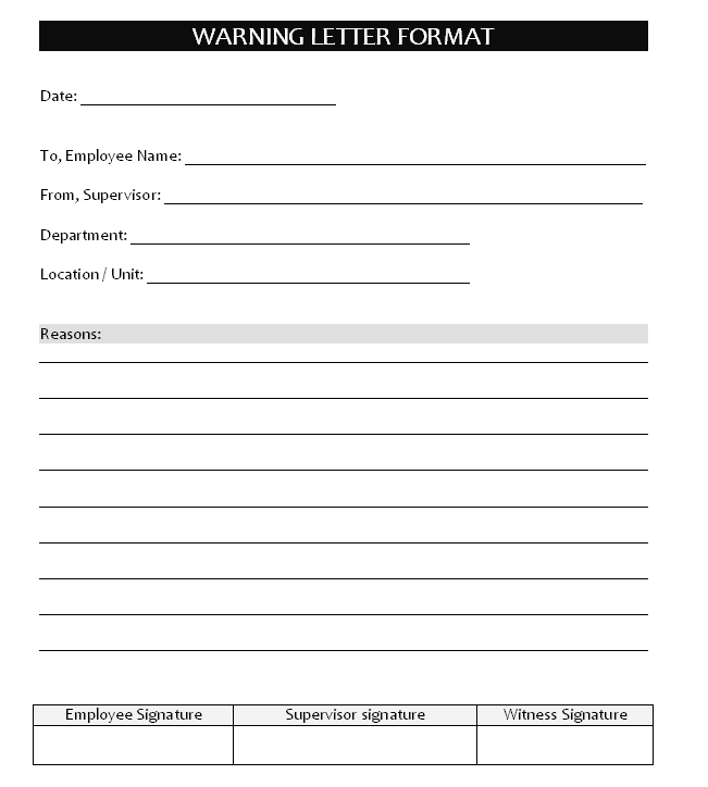 Warning Letter Template Word Free Download