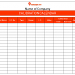 Calibration Calendar format, Calibration Calendar template, Calibration Calendar example, Calibration Calendar sample, Calibration Calendar pdf