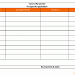 Control parameter sheet