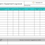 Equipment logbook / Instrument Logbook