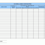 shelf life register material