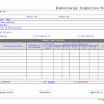 Dimensional Inspection Report template