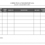 Corrective action report log