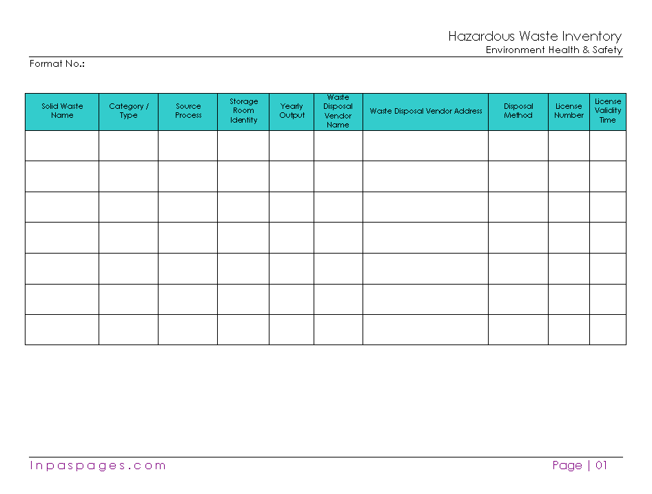 Hazardous Waste Management Chart