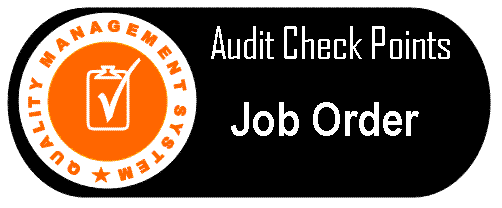 Job order Audit checklist form