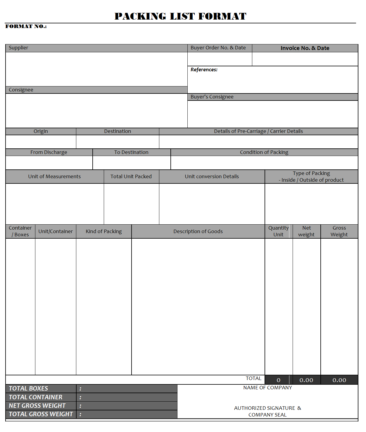 Packing List Format packing-list-format