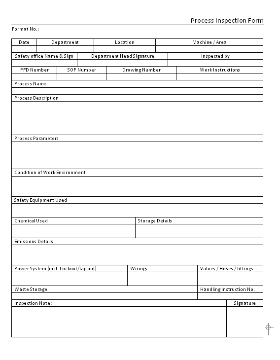 Process inspection form