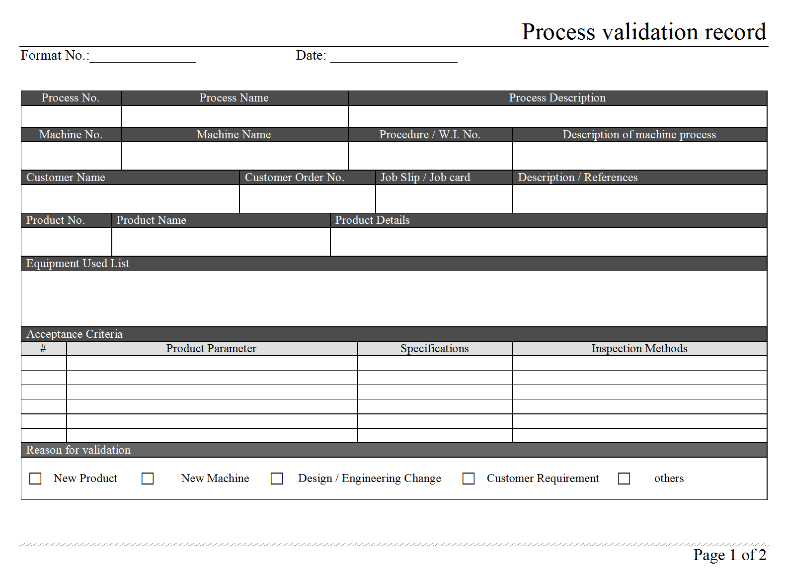 Process Validation Record process-validation-validation-report-template