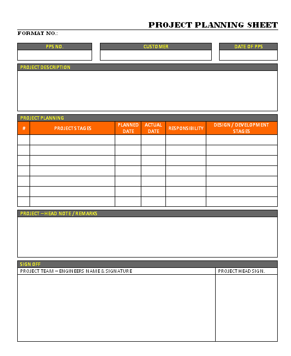 Project Planning Sheet