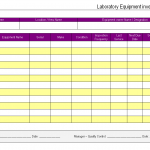 Laboratory Equipment Inventory Form