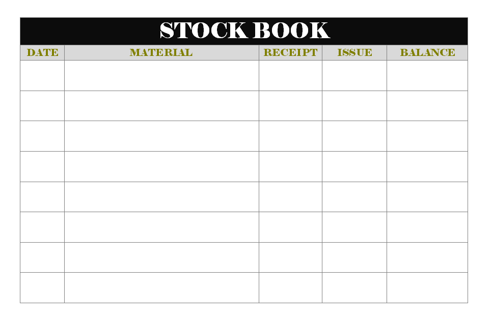 Stock book template