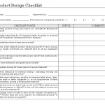Finished Product Storage checklist