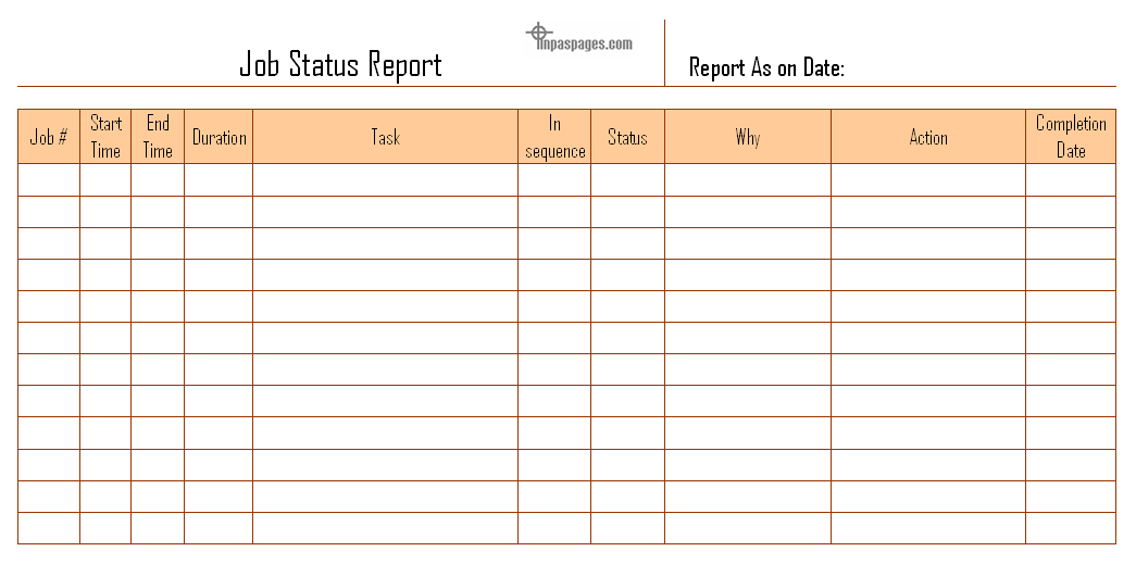 Status Sheet Template from www.inpaspages.com