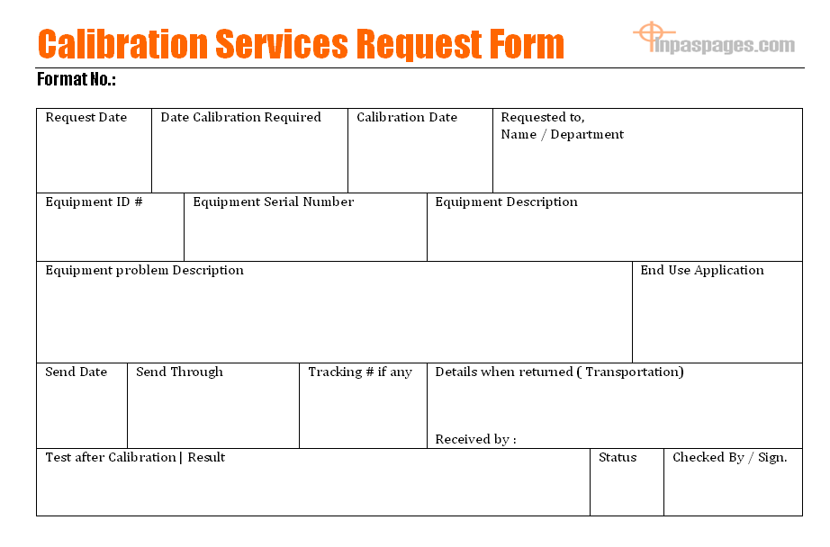 Equipment Calibration Log Template