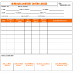 In-process quality control sheet