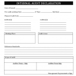 Internal audit declaration letter
