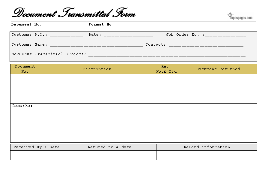 Document Transmittal