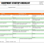 Equipment startup checklist