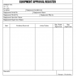 Equipment approval register