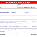 Calibration Rejection Tag