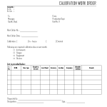Calibration work order