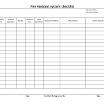 Fire hydrant system checklist