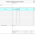 Project Compliance actions sheet