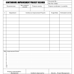 Continuous improvement project Record