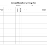 General Breakdown Register