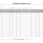 Damaged equipment log