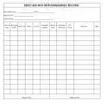 First aid box replenishment record