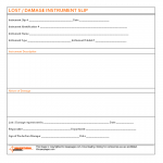 Lost / Damage instrument slip