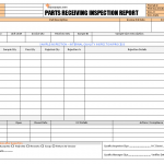 Parts receiving inspection report