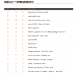 Food safety verification sheet