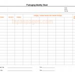 Packaging identity sheet