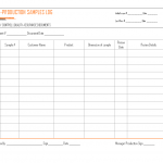 Pre-production sample log