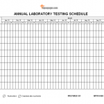 Annual laboratory testing schedule template