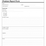 Problem report form template
