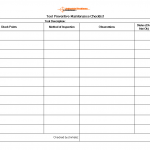 Tool Preventive maintenance checklist template