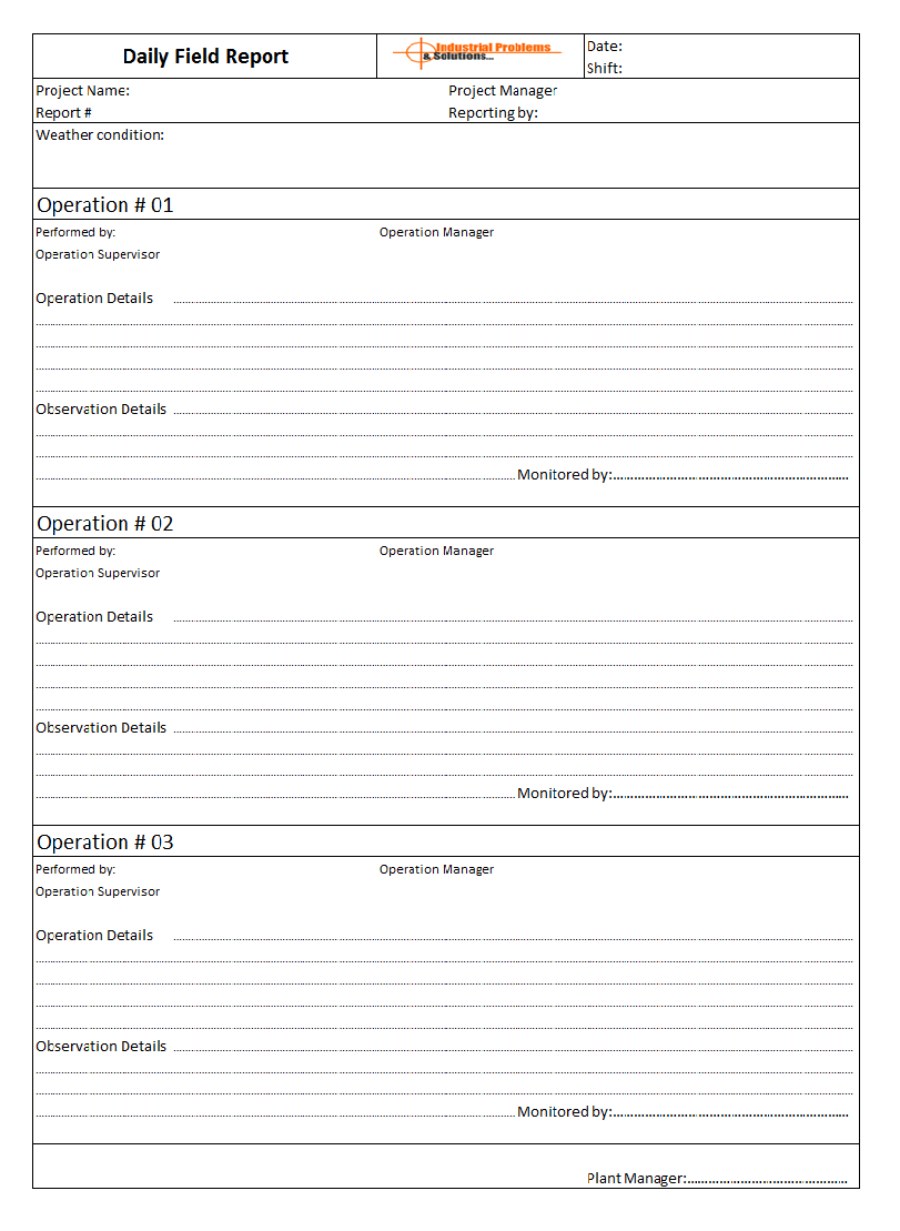 Field Report Template from www.inpaspages.com