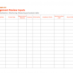 Management Review inputs