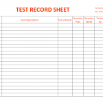 Test Record sheet