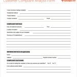 Customer Complaint Analysis Form