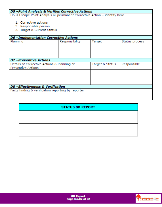 8D report format Page 02