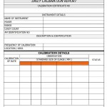Daily Calibration Report Format
