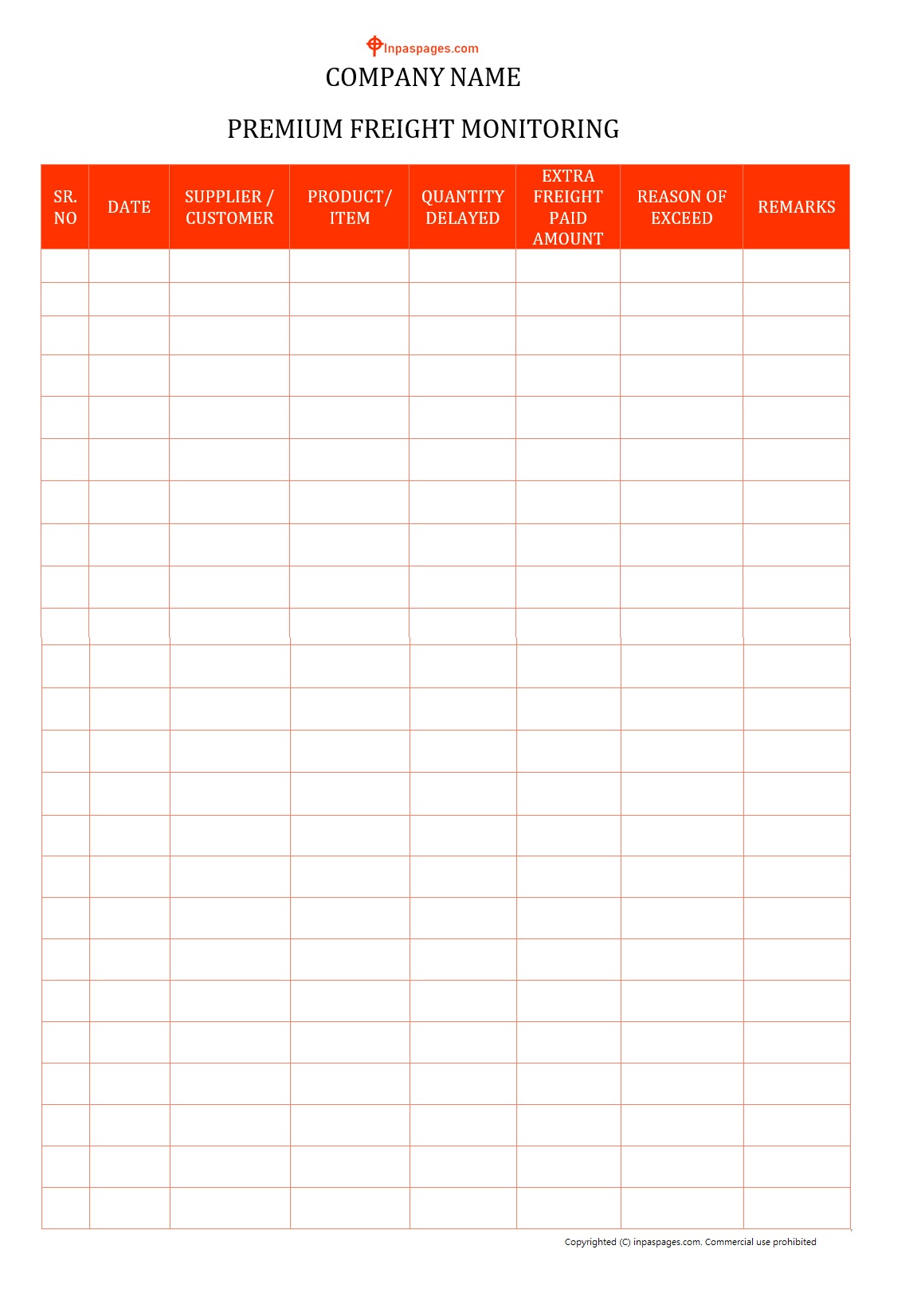 Premium Freight Monitoring report