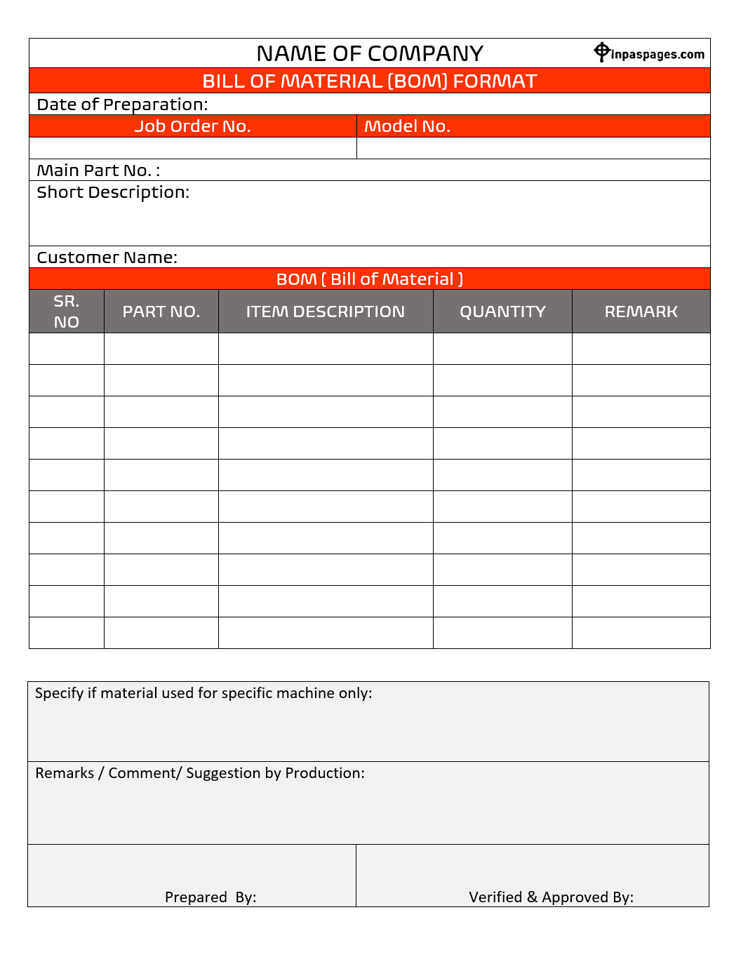 Bill of Materials format, Bill of Materials sample, Bill of Materials example, Bill of Materials pdf, Bill of Materials word