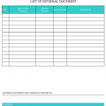 list of external documents format