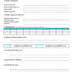 Equipment Calibration form